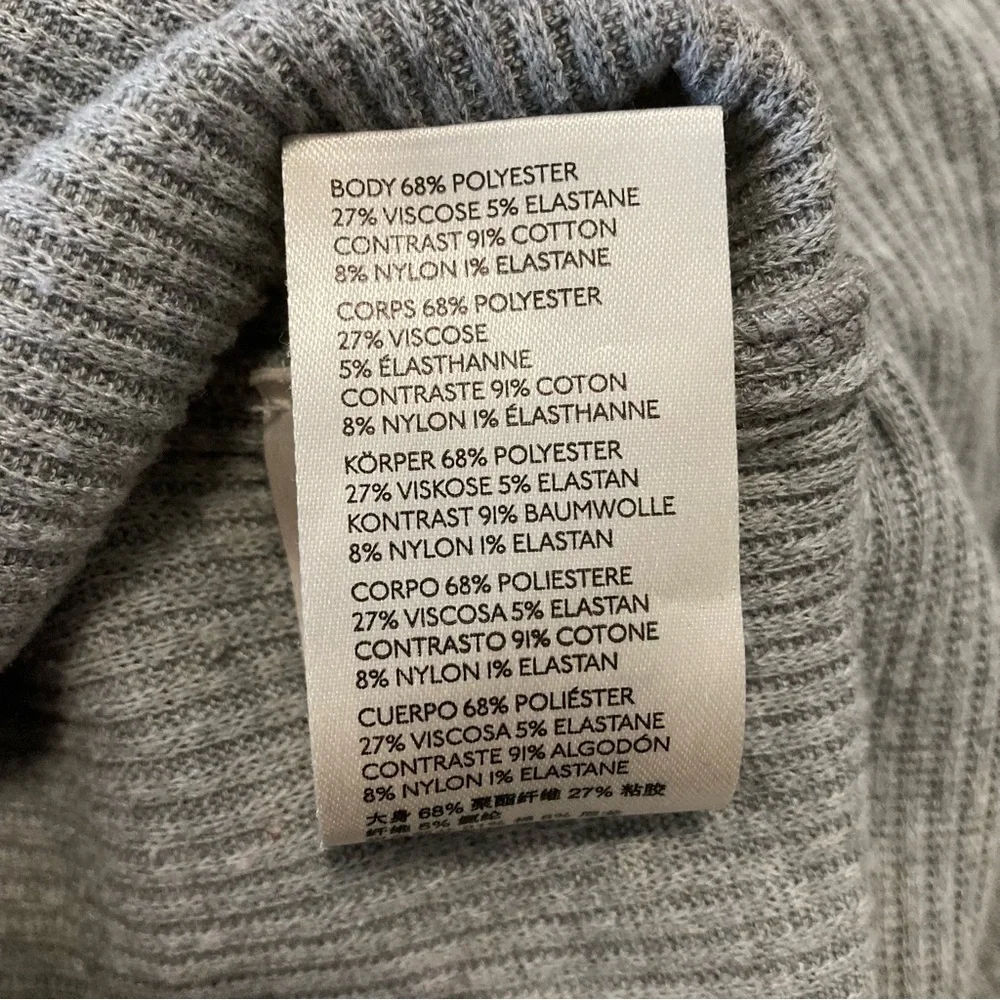 FP Feeling Magical Grey Ribbed Oversized Tunic Crochet Collar Racing Stripe - Picture 12 of 13